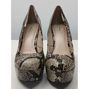 Olsenboye (10M) Snake Skin Close Toe Pumps Stiletto Heels
